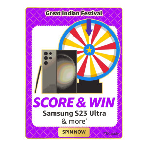 Spin and win Rs 10/20 Amazon Gift card or lucky draw gift cards like Samsung S23 or more gifts